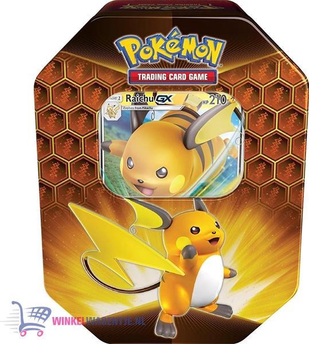 Pokémon Kaarten Hidden Fates Tin (Raichu) + Pikachu Sleutelhanger en Raichu Sticker! | Pokemon Kaarten Opbergdoos | Speelgoed Verzamelkaarten voor kinderen | pokemon kaarten booster box | pokemon speelgoed | pokemon boosterbox